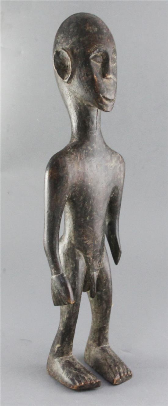 A Bambara People of Mali carved wood ancestral figure, height 56cm